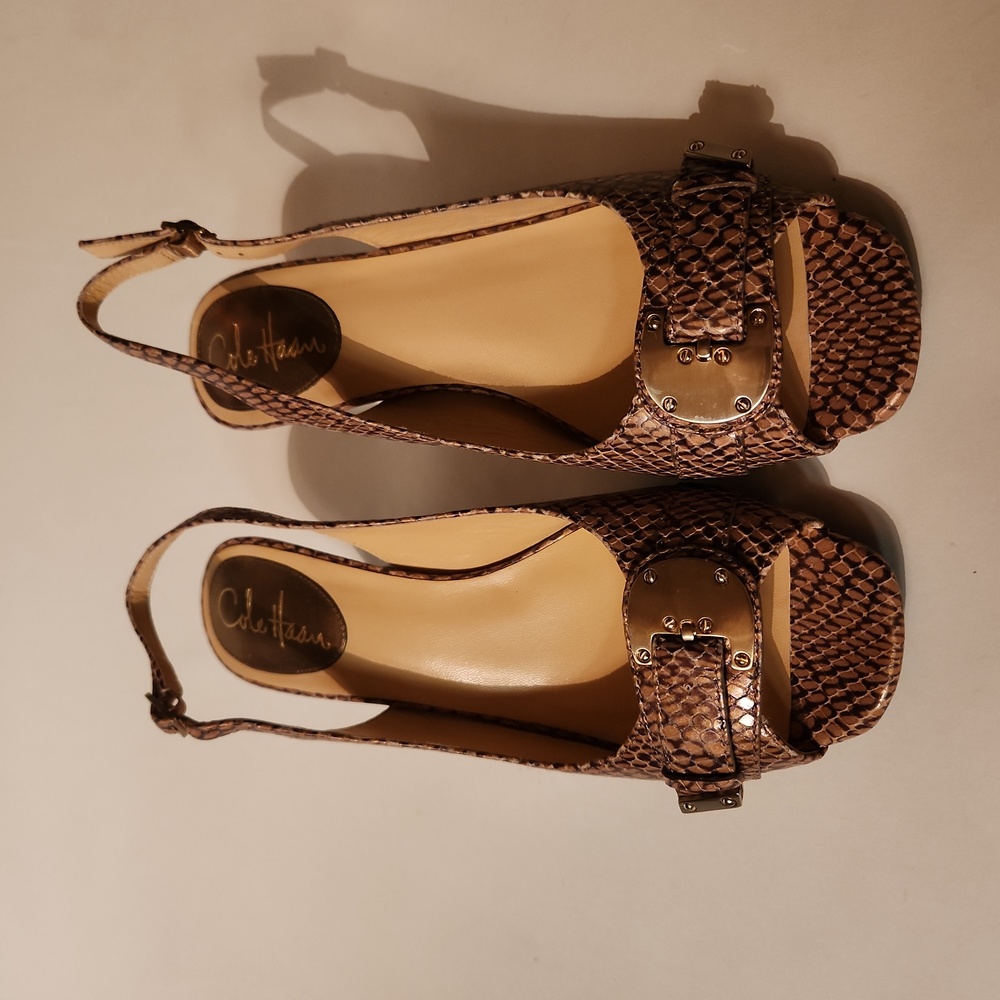 Cole Haan Women's High Heel Shoes, Size 7.5 Brown Animal Print
